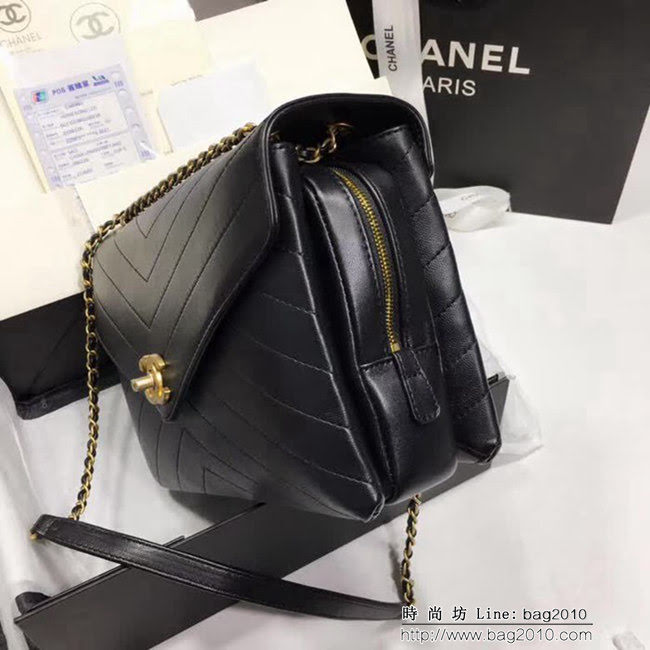 香奈兒CHANEL 57432 2018最新款式 原版皮羊皮單肩斜挎鏈條包 DSC1943